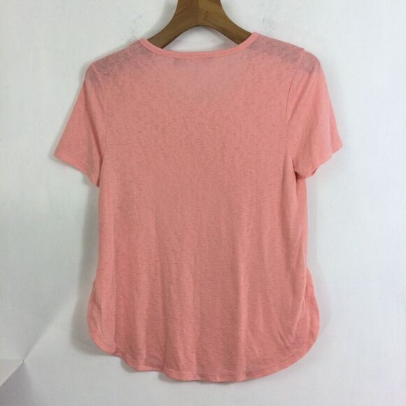 Athleta Womens Breezy Curved Hem Lightweight Soft Stretchy Slub Knit Tee Pink M - Picture 5 of 10